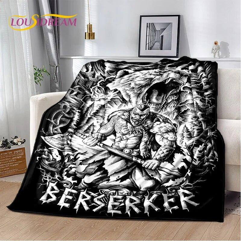 3D Viking Odin Valhalla Nordic Mythology Symbols Blanket,Soft Throw Blanket for Home Bedroom Bed Sofa Picnic Office Travel Cover