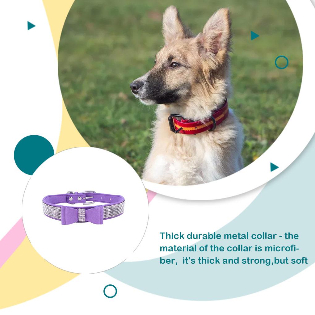 Декор для питомца Щенок Собака Кошка Регулируемый ошейник реквизит Ремешок Пряжка Стразы ПУ кожа