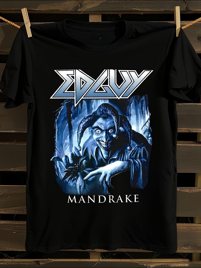 EDGUYBand Gothic Lettering & Mandrake Graphic T-Shirt Mens Tshirt Womens Tshirts with Letters Print Short Sleeves T-Shirt Casual Street Tee Shirt Top