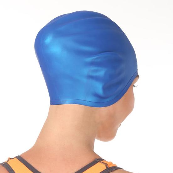Swim Cap Elastic Put on Easily Silicone Silicone Swimcap Long Hair for Training