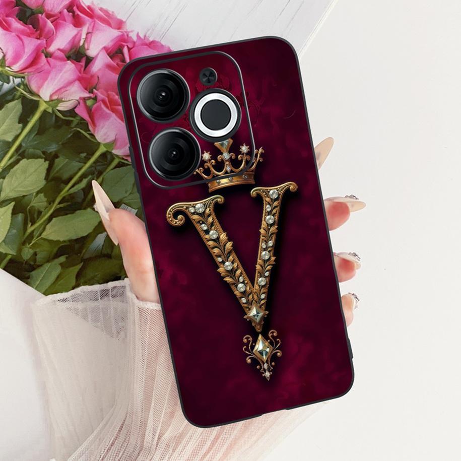 Для Itel A80 Чехол A671L A671LC Задняя крышка Роскошная Буква Имени Корона Мягкий Силикон Чехол для Телефона для Пары Для ItelA80 A 80 Оболочка