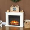 Electric Fireplace with 5 Flame Levels, Remote Control and Timer, 98x23.5x69.5 cm, Black and White