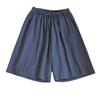 Women Casual Shorts Elastic Waist Drawstring Pockets Shorts Solid Color Wide Leg Loose Short Pants