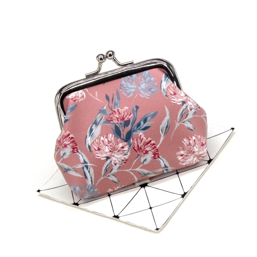 Fashion Flower Printing Coin Purses Girl Hasp Zero Wallet Ladies Purse Female Mini Money Bag PU Leather Key Card Holder Wallet