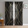 Изогнутые линии Современное искусство Серые прозрачные шторы Украшения для дома Тюль из вуали Шторы для гостиной Спальня Кухня