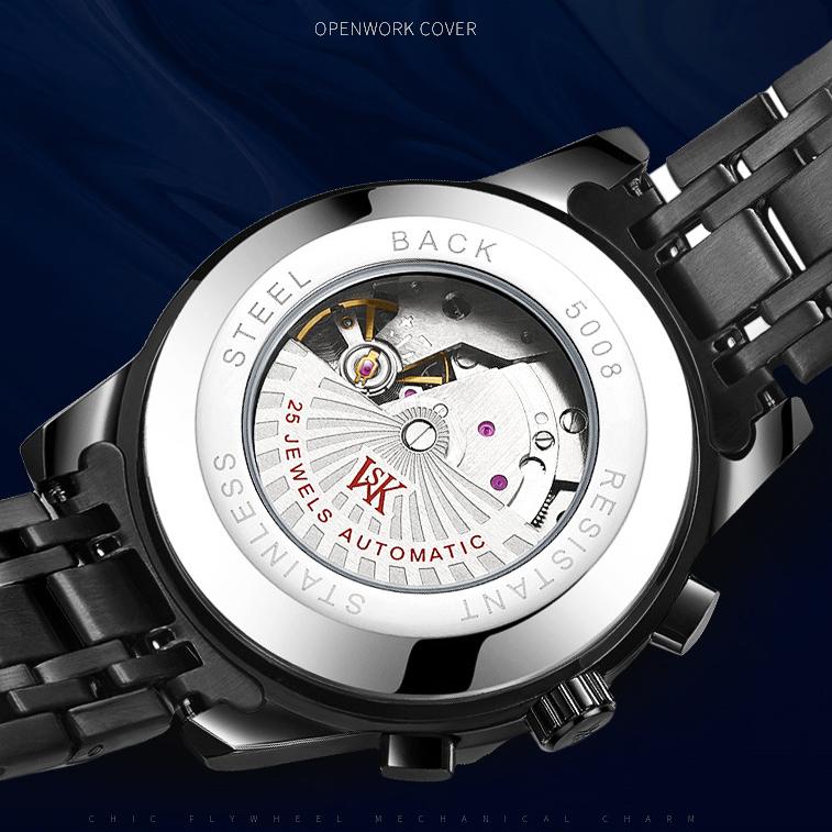 WEISIKAI 5008C Мужские часы Новые роскошные мужские часы высшего бренда с коробкой Водонепроницаемые светящиеся календари Автоматические мужские механические часы