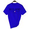 2024 Summer Milano Letters Printing Y2k T-shirt For Man Short Sleeved Luxury Tees For Men's Clothing Loose Pure Cotton Soft Tops