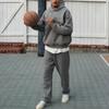Adidas Брюки Originals Basketball Chapter 02 с логотипом, винтажные свободные брюки унисекс прямого кроя темно-овсяного цвета IP1690
