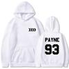 Number-name Men Hoodie Classic Hooded Pullover, Arrow Chest & PAYNE 93 Back Graphic, Cozy Fleece Sweatshirt for Sport Outdoor Casual Outfits