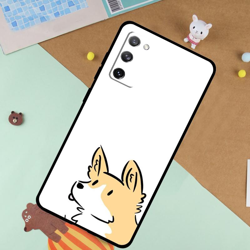 Мультяшная собака корги Мягкий чехол для Samsung Galaxy S24 Ultra S9 S10 S20 S22 S23 Plus S21 FE S25 Ultra Чехол Funda