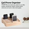 12/16Grids Wooden Cell Phone Holder Eco-Friendly Free Standing Design Desktop Organizer Phone Display Rack Storage Box