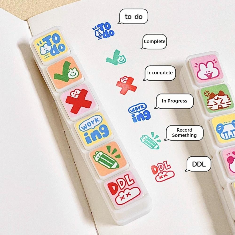Cartoon Animal DIY Stamps Kawaii Reward Stamps Creative Seal Stamp Set  Daily Decorative