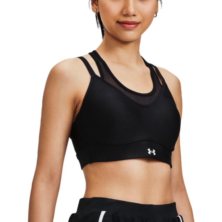 Under Armour Спортивный бюстгальтер Infinity Solid Back Cross Mesh с низкой ударопрочностью, женское нижнее белье, черный 1376886-001