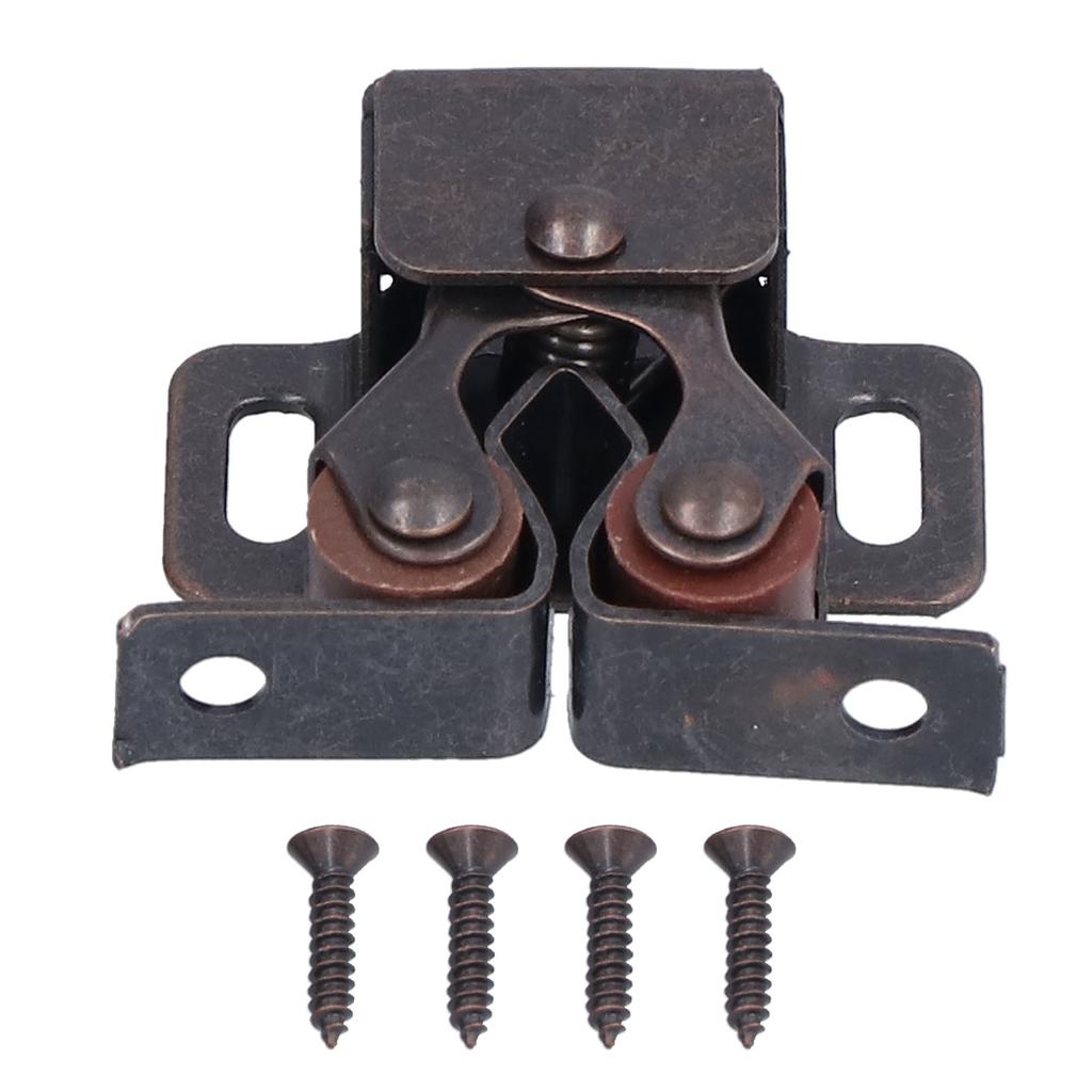 30 Set Stainless Steel Double Roller Catch Cabinet Latches Self Elastic Magnetic Damping Buffer