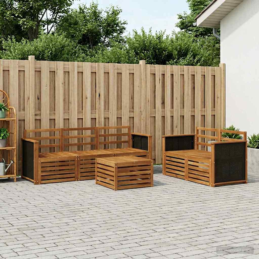6 Piece Outdoor Sofa Set Solid Acacia Wood
