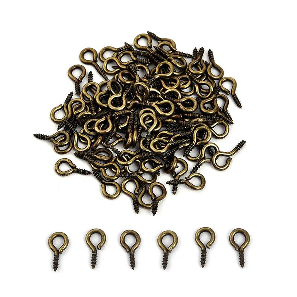 200 шт. маленькие винтовые булавки для глаз, крючки для глазных булавок, люверсы с резьбовыми застежками, крючки для занятий искусством своими руками, мини-металлический колышек для изготовления ювелирных изделий