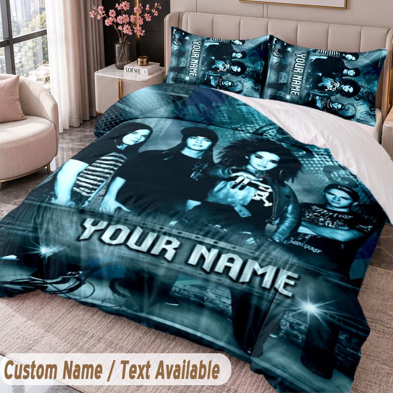 Custom Name Text 3Pcs Bedding Set Tokio Hotel Duvet Cover And Two Pillowcases