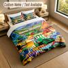 Custom Name Text Bedding 3Pcs Set,Bob the Builder 1 Duvet Cover 2 Pillowcases Soft Bed Linen For Gift