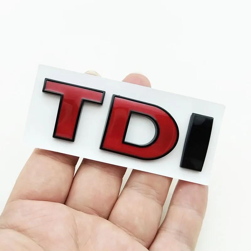 RUNTB1 3D ABS Black Logo TDI Emblem Letters Car Rear Trunk Badge Sticker for VW Volkswagen Polo Golf 4 5 6 7 Touran Passat Accessories