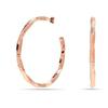 S925 Sterling Silver Jewelry BIG Rose-Gold Plated Twisted Italian Hoop Earrings for Women 58MM