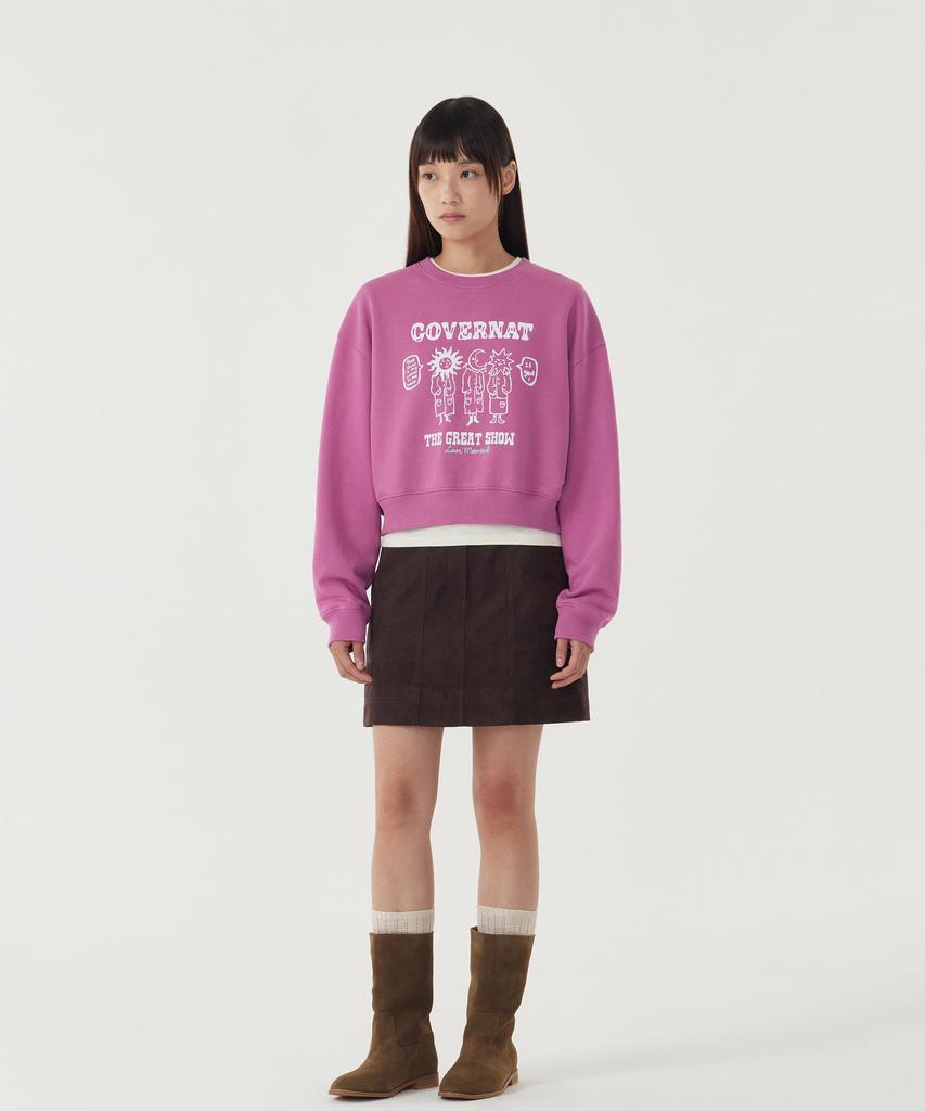 COVERNAT WOMAN Circus Graphic Sweatshirt Magenta