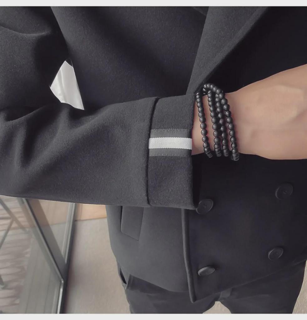 Мужской шерстяной тренчкот в корейском стиле 2020 года — осенне-зимний дизайн в британском стиле