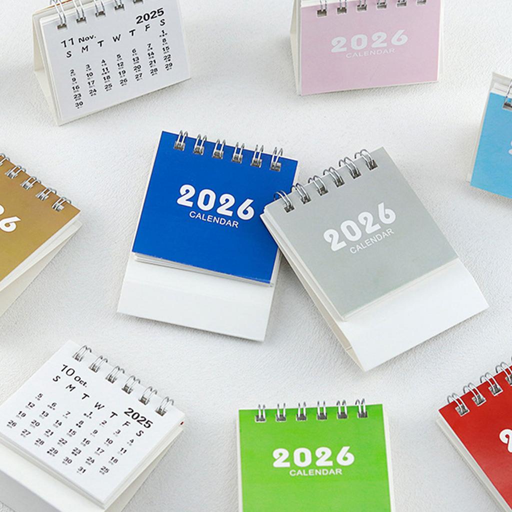 2026 Desk Calendar Twin-Coil Binding 17 Month Paper Calendar from Aug 2025 To Dec 2026 Office Tabletop Calendar Planner