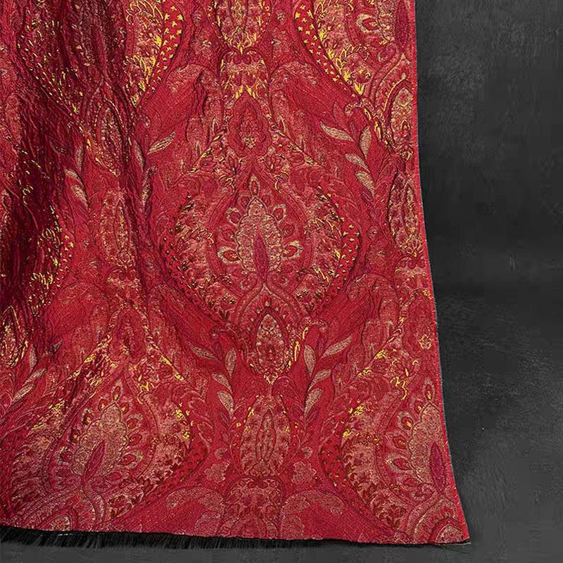 Ширина 140 см, придворный стиль, блестящая золотая нить, трехмерная фактура, рельефный жаккардовый текстиль, DIY, платье, пальто, дизайнерский