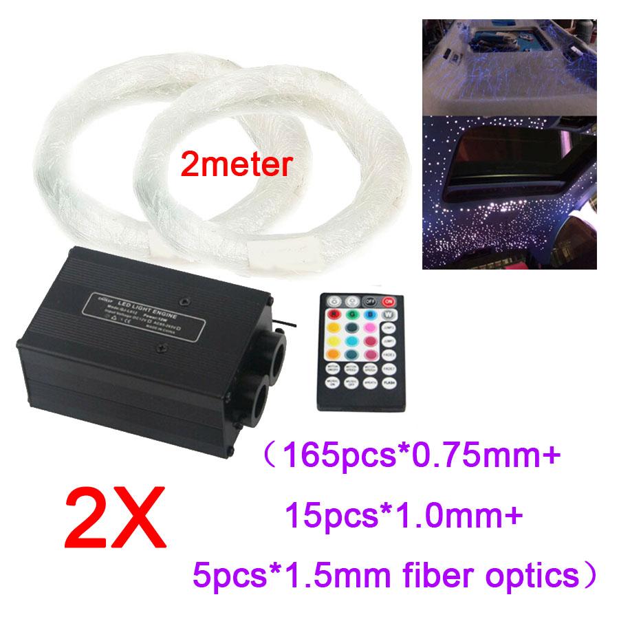 12 Вт Мерцающий оптоволоконный свет Декор потолка автомобиля Звездная лампа Управление через приложение/РЧ/Музыку