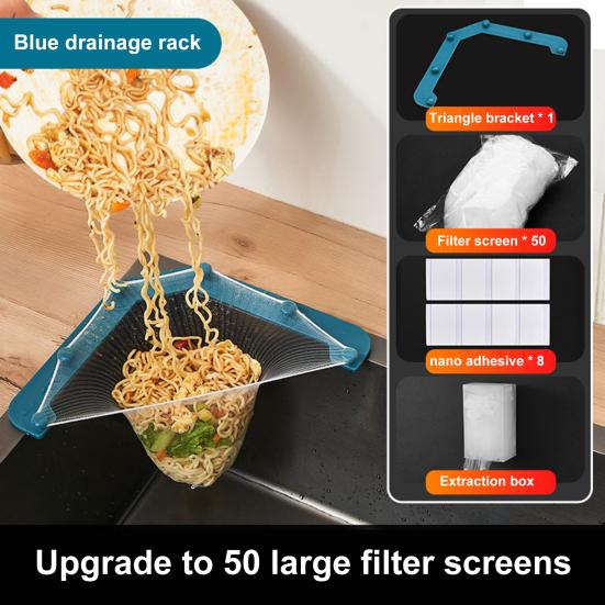 1 комплект, сетка для фильтра для раковины, треугольная рамка, угловая сетка для фильтра, одноразовая корзина для слива мусора для домашней кухни