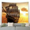 Ocean Landscape Island Coconut Tree Beach Sailboat Tapestry Home Decoration Bedroom Living Room Children's Room Tapestry