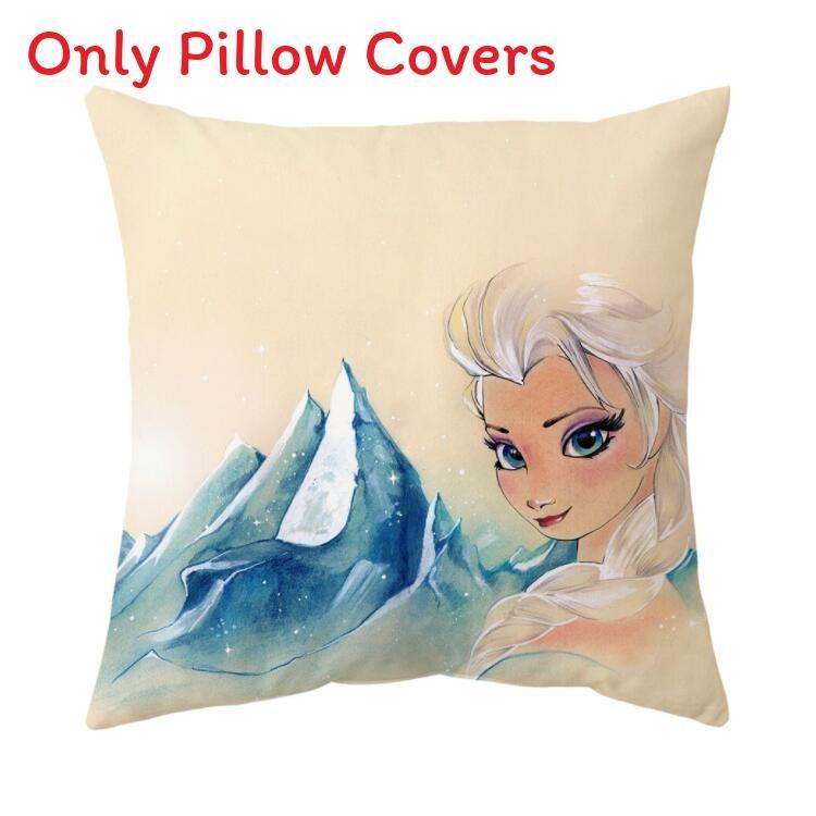 The Frozen Snow Queen Cartoon Cushion Cover Linen Material Cozy Spaces Home