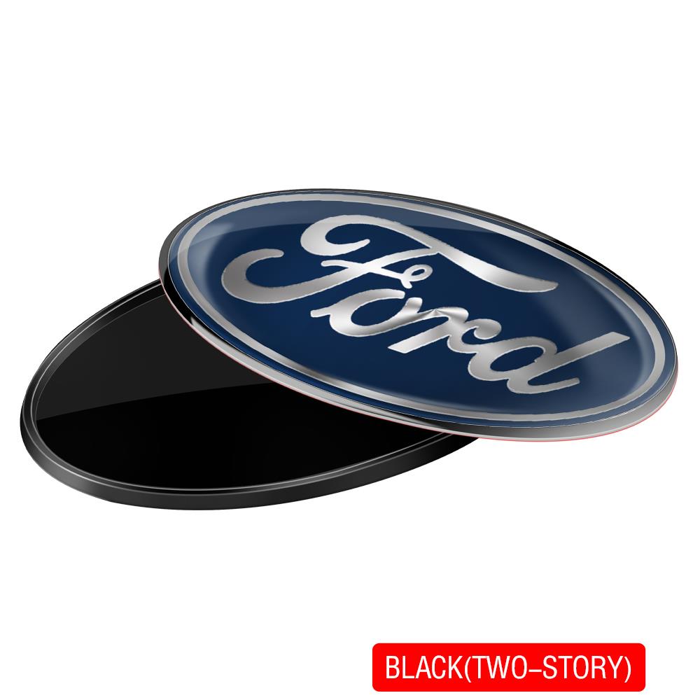 VCCO4 Car Accessory Door Side Aluminum Emblem Trunk Logo Sticker Decor For Ford Mustang Taurus Escape Kuga Explorer ST Racing Shelby