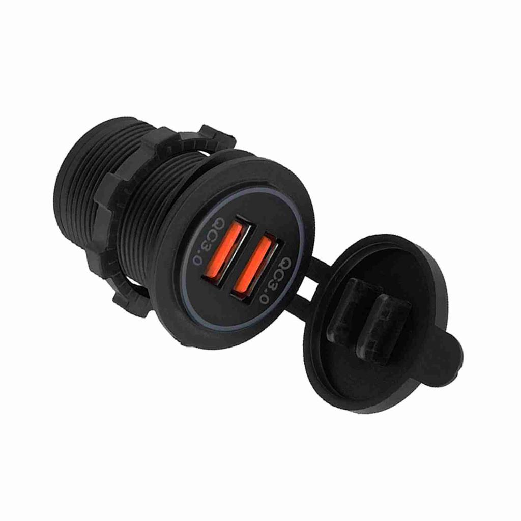 Двойной QC3.0 Быстрая Зарядка Двойной USB Зарядный Разъем Питание Для 12 24В Автомобиль Мотоцикл Лодка