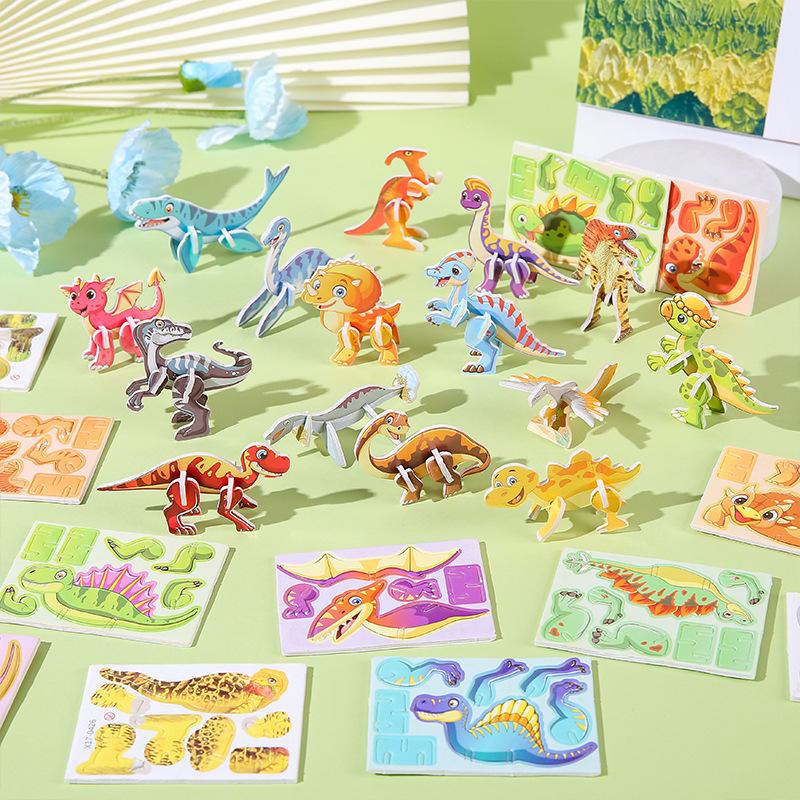 30Kinds Animal 3D Puzzle Kids Children Birthday Party Toy Paperboard Cartoon Dinosaur DIY Puzzles  Jungle Animals Parties Favors