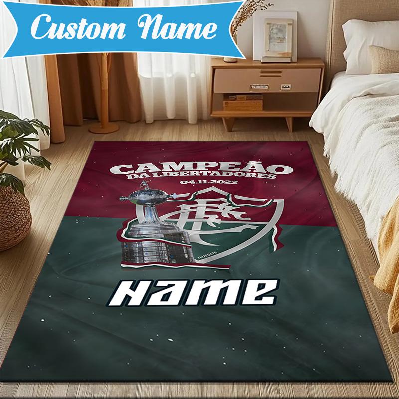Custom Name Fluminense Football Club Rug Game Carpet, Floor Mat for Bedroom Living Room Entryway Rug, Home Decor Idea Gift for Christmas birthday