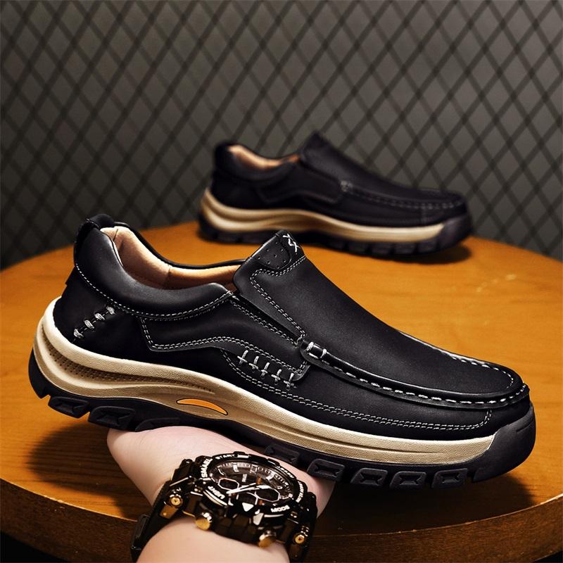 Fashion Genuine Leather Mens Casual Shoes Leisure Walk Man Loafers New Arrival Driving Shoes All-match Hiking Shoes Men Treking Footwear