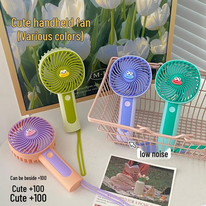 Rechargeable Cartoon Mini Handheld Fan - Silent USB Desk Fan, Ideal for Dorms or Gifts