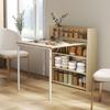 Kitchen Table Folding Dining Table With 4 Tier Shelves Modern Drop Leaf Table Oak Wood Effect