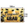 Bachelor Hat Graduation Photography Backdrop Black Gold Glitter Poster Background  Photo Booth