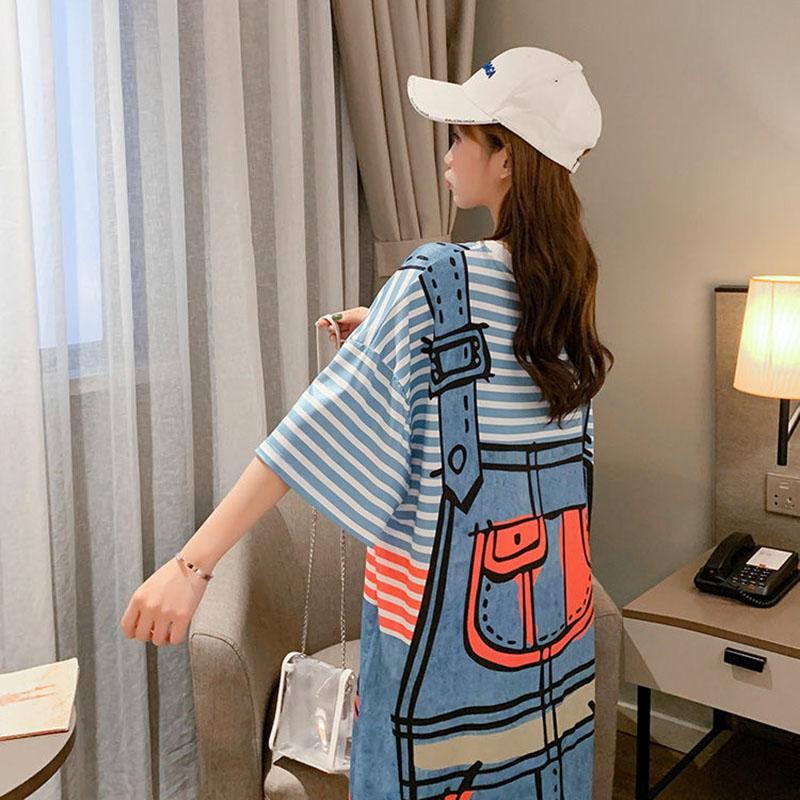 Женское платье-футболка большого размера, длинное платье, домашняя ночная рубашка с героями мультфильмов