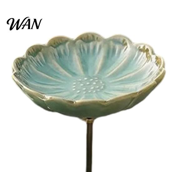 Bee Water Dish Ceramic Flower Feeder, Garden Watering Station, Outdoor Eco-friendly Pollinator Feeder Decorative Butterfly Cup for Thirsty Pollinators