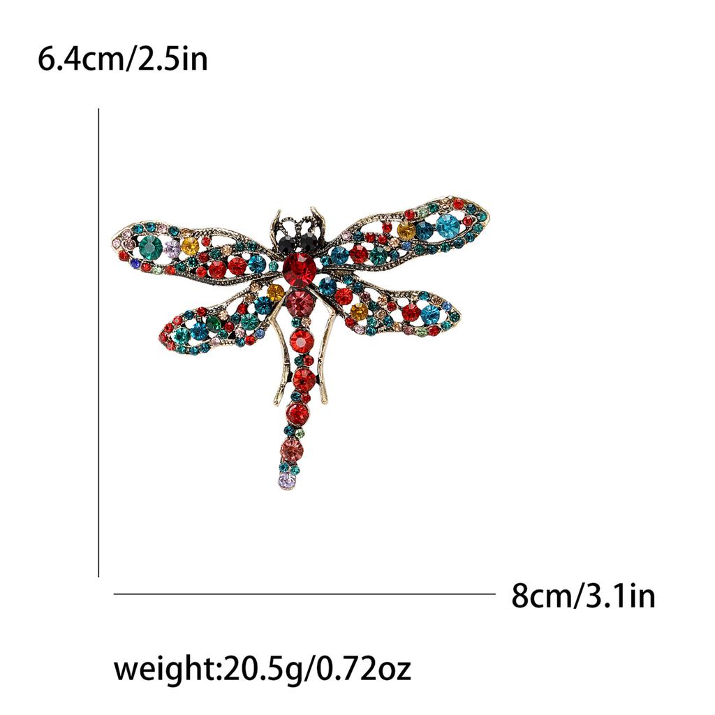 Fashion Retro Rhinestone Dragonfly Brooch, Niche High-End Women'S Clothing Accessories Corsage Insect Pin