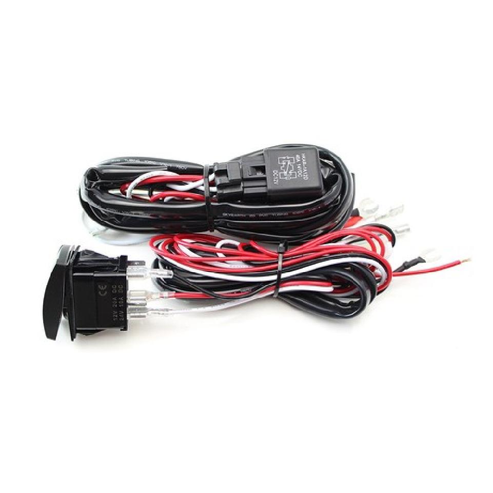 2-Output Relay Wiring Harness w/ Burn Ya' Bastard LED Light Switch For Fog Lamp