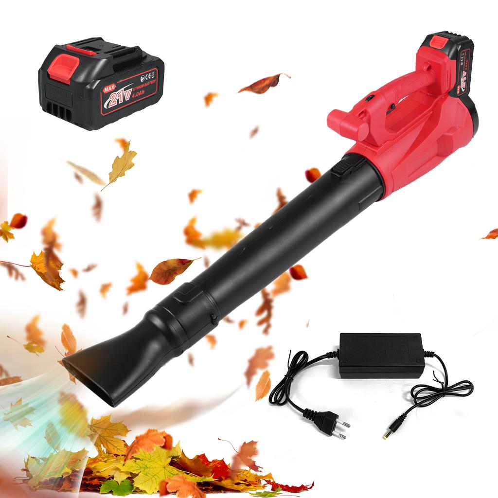 Воздуходувка для листьев 21 В, электрическая воздуходувка для листьев, аккумуляторы 4,0 Ач и зарядное устройство в комплекте, 6 скоростных режимов, легкая, модель L