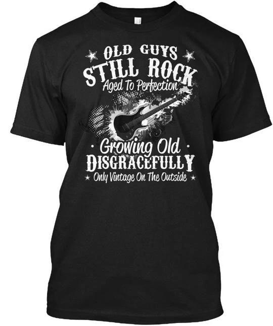 Old Guys Still rocks Guitar Aged To Perfection T-Shirt Made in USA Size S to 5XL