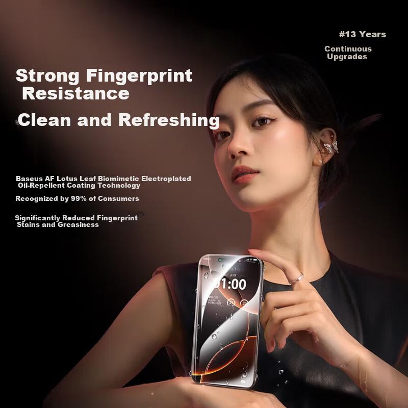 Baseus Tempered Glass Screen Protector for iPhone 16 Pro Max, Ultra-Crystal, Dustproof, Drop-Resistant, Ultra-Thin Full Coverage, HD 2-Pack