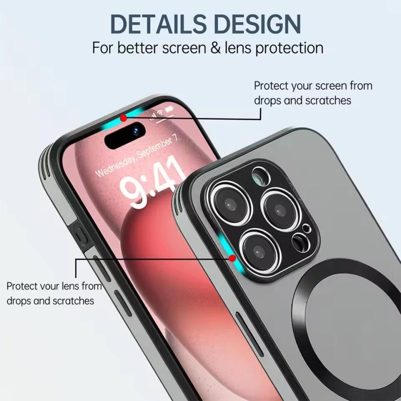 Роскошный магнитный кожаный чехол-подставка для телефона для iPhone 17 16 15 14 11 12 13 Pro Max Беспроводная зарядка для Magsafe Противоударный чехол