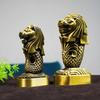 Металлическая статуэтка Мерлиона Декор для дома Фигурка Мерлиона Животные Скульптуры для центра стола Коллекционные предметы Подарок для женщин Мужчин