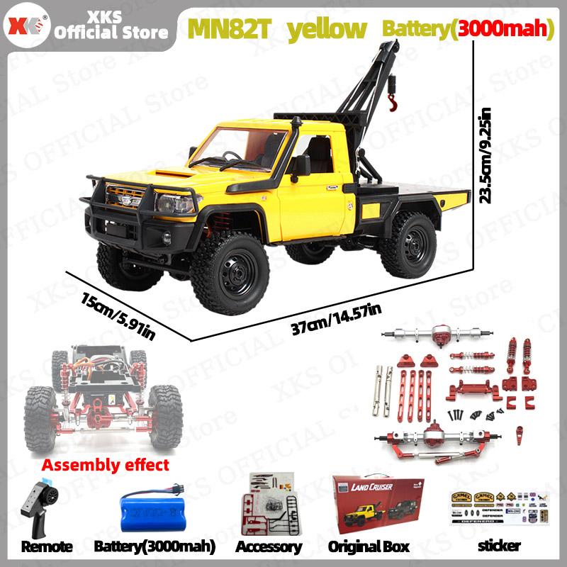 Xks Mn82T Lc79 1:Радиоуправляемая машина масштаба 1/12 4WD 2.4G с дистанционным управлением, пикап с краном - Внедорожная игрушка для лазания для детей, рождественский подарок